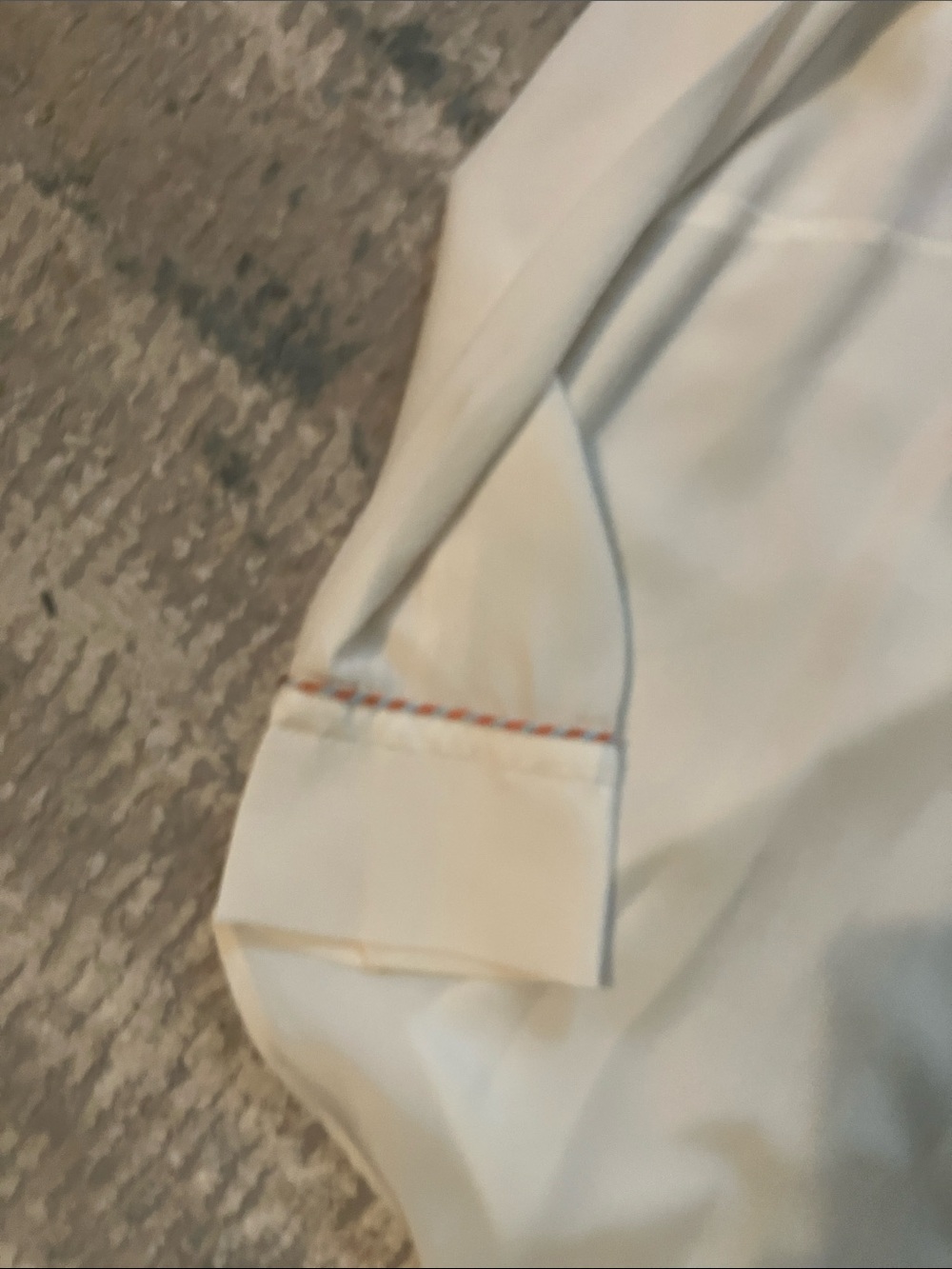 Sandro Cream Top with Orange and Light Blue Braid Trim - Picture 5 of 10